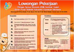 Lowongan Pekerjaan Petugas Sensus Ekonomi 2016